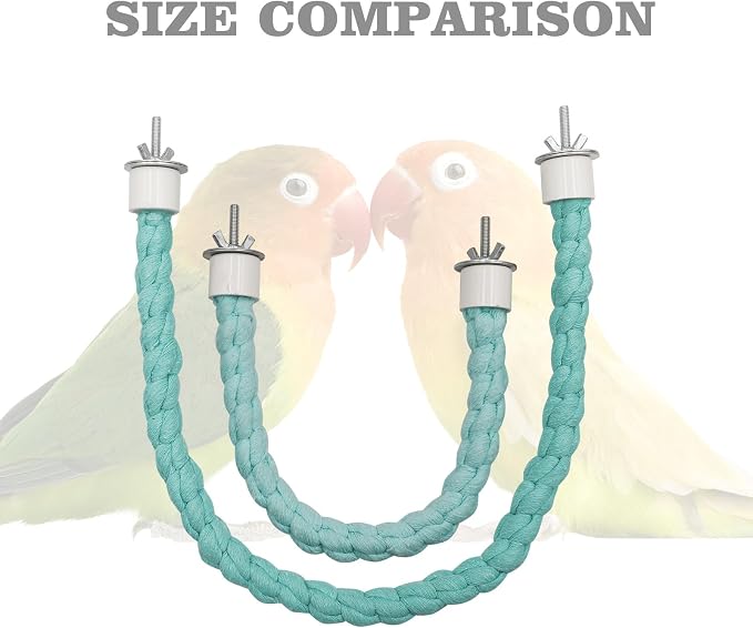 Dnoifne Bird Rope Perch, Cotton Bendable Parrot Perch Stand Toy, Bird Standing - Image 5