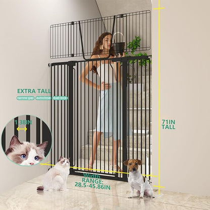Jiprlak51 Extra Tall Cat Gate for Doorway – 28.5"-48.7" Extra Wide Pet Gate - Image 2