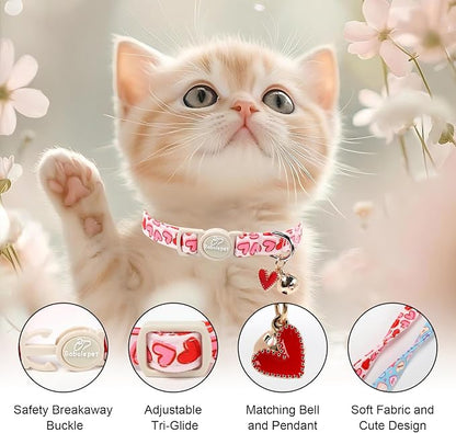 2 Pack Valentines Cat Collars - Image 3