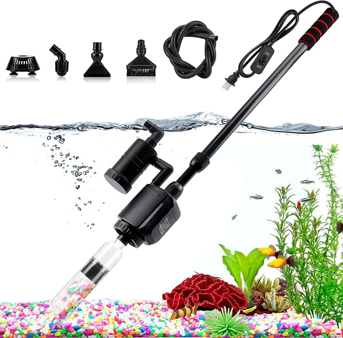AQQA Electric Aquarium Gravel Cleaner, 6 in 1 Automatic Fish Tank Cleaning by AQQA