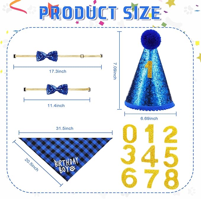 Weewooday Dog Birthday Party Supplies Birthday Boy Girl Cake Bandana Triangle - Image 2
