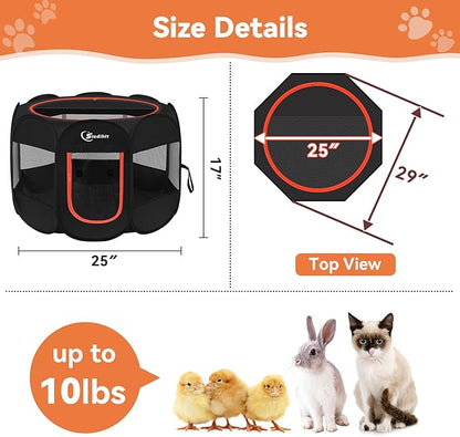 Black Dog Cat Playpen, Puppy Pet Playpen Indoor - Image 6