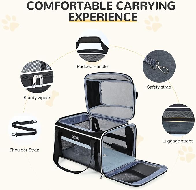 Lekereise Top-Expandable Pet Carrier 18x13x9.5 Inch Southwest Frontier Airline - Image 6