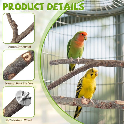12PCS Natural Wood Bird Perches - Image 3