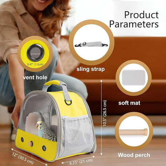 Bird Travel Carrier, Portable Small Bird Parrot Parakeet Carrier - Image 2