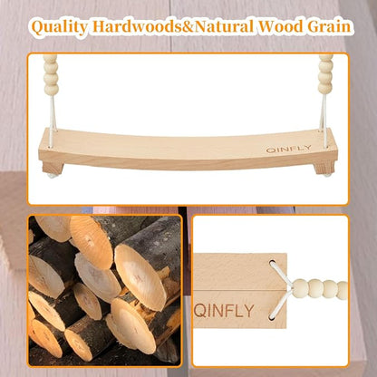Arc-Shaped Chicken Swing Heavy Beech Wood Chicken Toys - Image 3