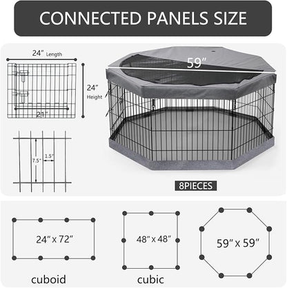PETIME Foldable Metal Dog Exercise Pen/Pet Puppy Playpen Kennels Yard Fence - Image 3
