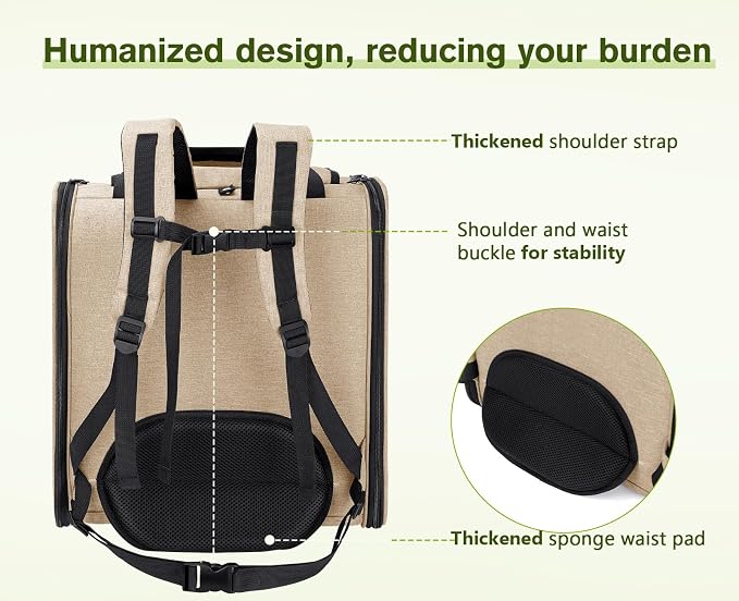 Pecute Cat Backpack with Widened Interior Space, Upgraded Dog Backpack Carrier - Image 7