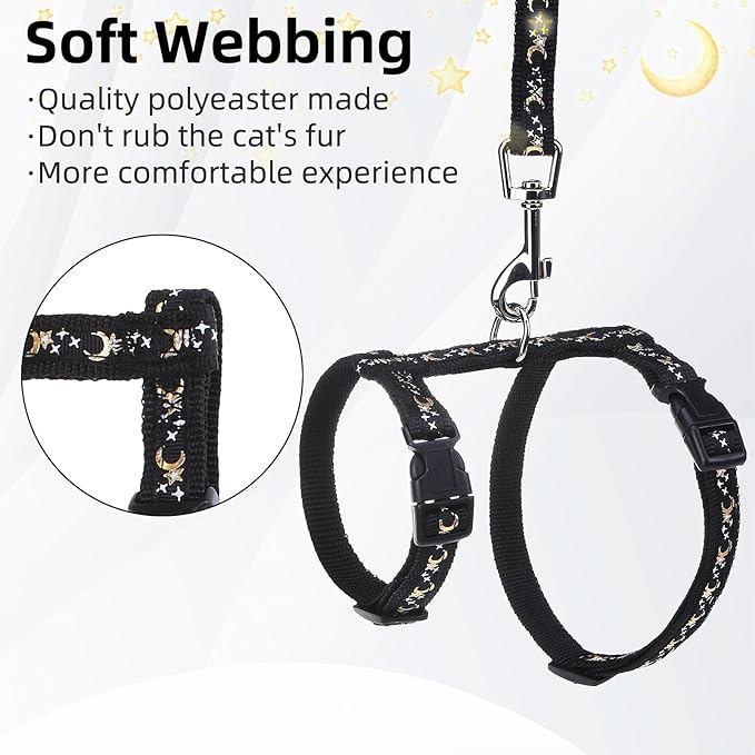 PUPTECK Adjustable Cat Harness and Leash Set Escape Proof Kitten Strap Collar - Image 5