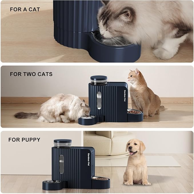 Gardner Pet Automatic Gravity Cat Food Feeder and Water Dispenser Stainless - Image 7