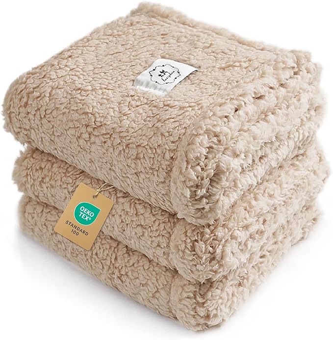 1 Pack 3 Calming Blankets Fluffy Premium Fleece Pet Blanket Soft Sherpa Throw by luciphia