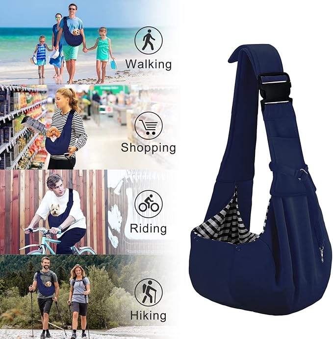 PETLOFT Reversible Dog Cat Sling Carrier, Small Dog Carrier, Adjustable Dog - Image 7