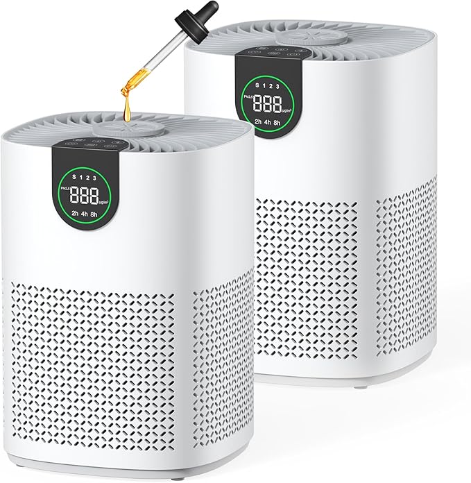 VEWIOR 2 Pack Air Purifiers for Home, Air Purifiers for Bedroom Large Room up by VEWIOR