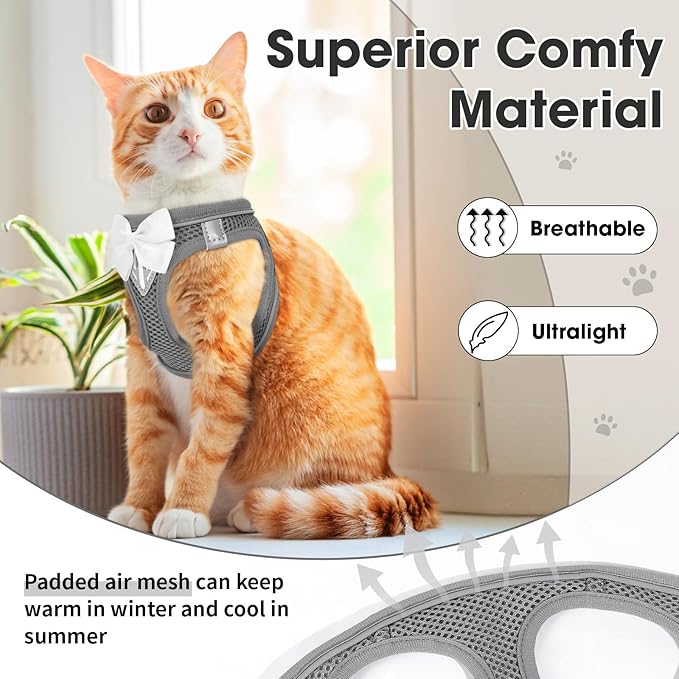 Cat Vest Harness and Leash Set for Walking Escape Proof, Adjustable Kitten - Image 4