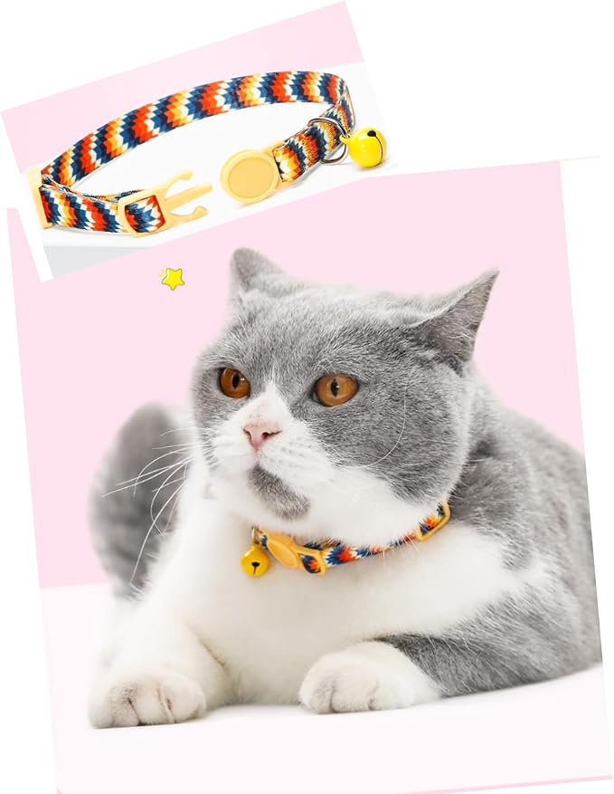SOLMOONY Cute Cat Collar for Girl Boy, Colorful Breakaway Cat Collars - Image 2