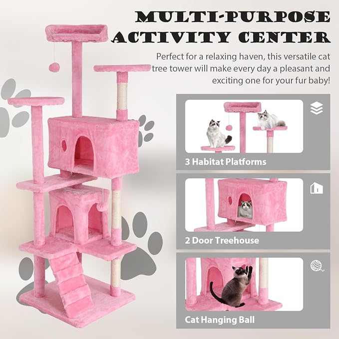 Heavy Duty Cat Tree Tower, Cat Condo, Hanging Ball - Image 5