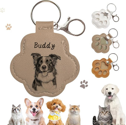 Dog Hair Keychain, Leather Pet Hair Collector Keychains, Pet Fur Keepsake Gift by Overket