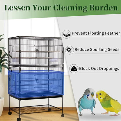 Daoeny Large Bird Cage Cover, Bird Cage Seed Catcher, Adjustable Soft Airy - Image 2