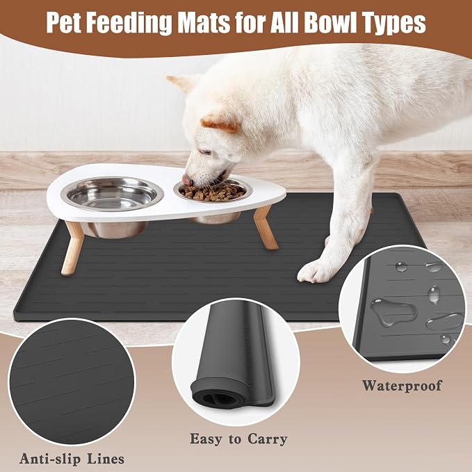 18"x12" Dog Food Mat, Silicone Dog and Cat Mats - Image 4