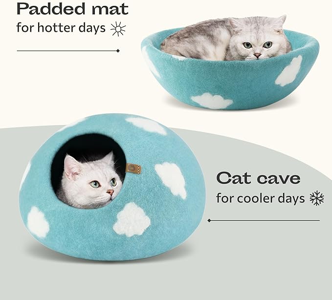 MEOWFIA Cat Cave – Premium Felt Cat Bed - Image 4