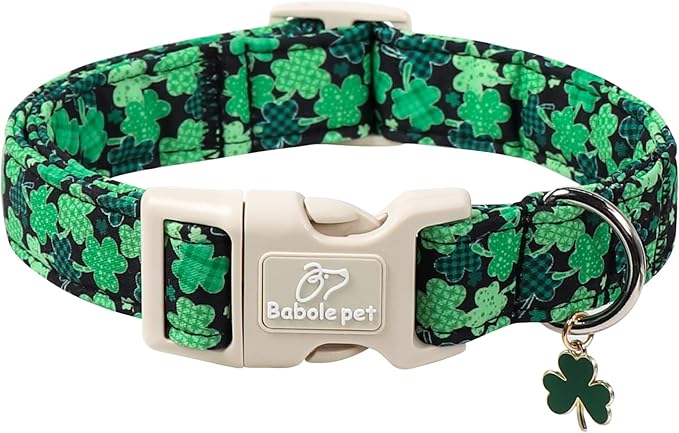 St Patricks Day Dog Collar for Medium Dogs by Babolepet