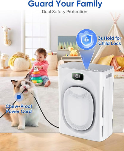 Pet Air Purifiers for Home Large Room Up to 2500 Ft², Double-Sided HEPA Air - Image 6