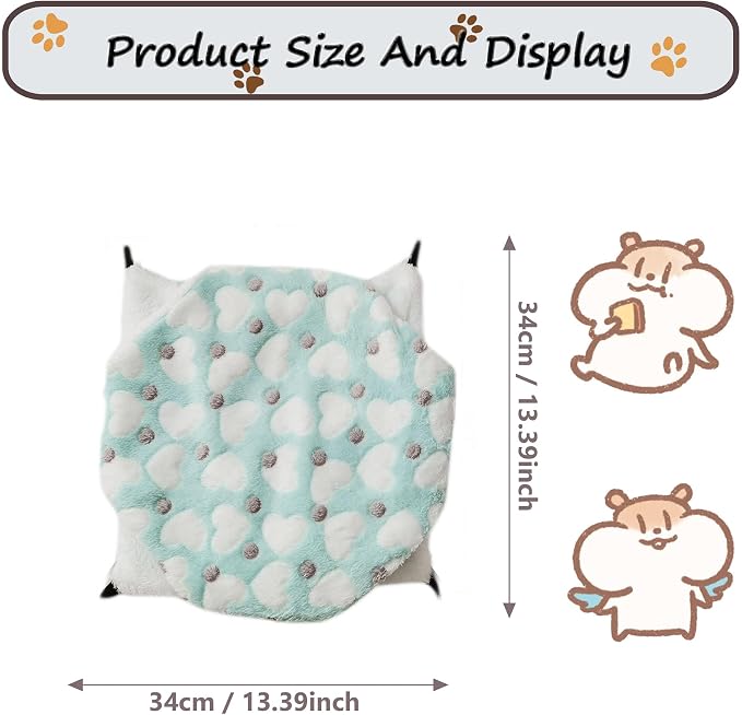 Cat Hammock for Cage, Soft Warm Hanging Bed for Kitten, Guinea Pig, Chinchilla - Image 3