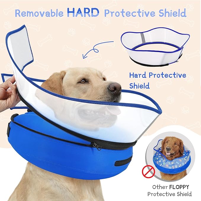 Supet Raised Inflatable Dog Cone Collar to Stop Licking, Soft Dog Cone - Image 3