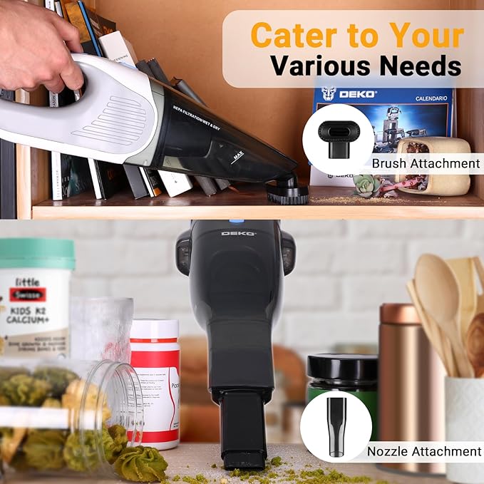 DEKOPRO Cordless Handheld Portable Vacuum Cleaner, Small Rechargeable - Image 4
