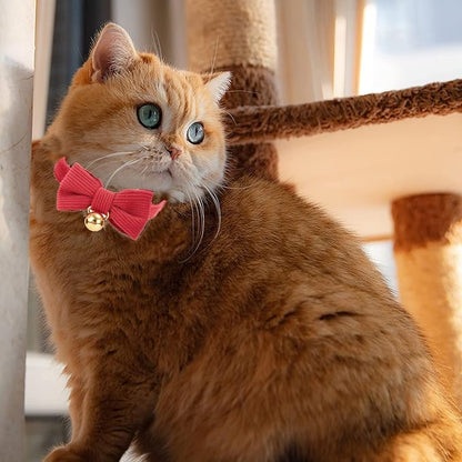 2 Pack Soft Corduroy Christmas Cat Collars - Image 7