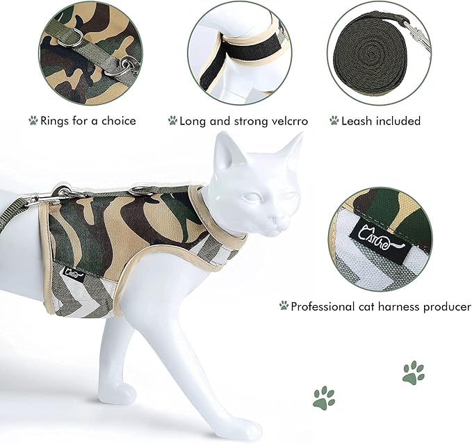 Cat Harness and Leash Set for Walking Escape Proof, Adjustable Cat Vest Harness - Image 4