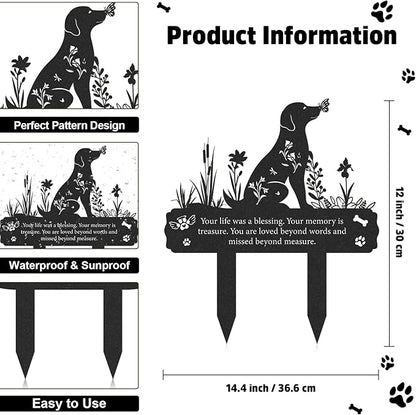 Grave Markers for Cemetery for Dog, Metal Grave Markers Yard Memorial Pet Dog - Image 2