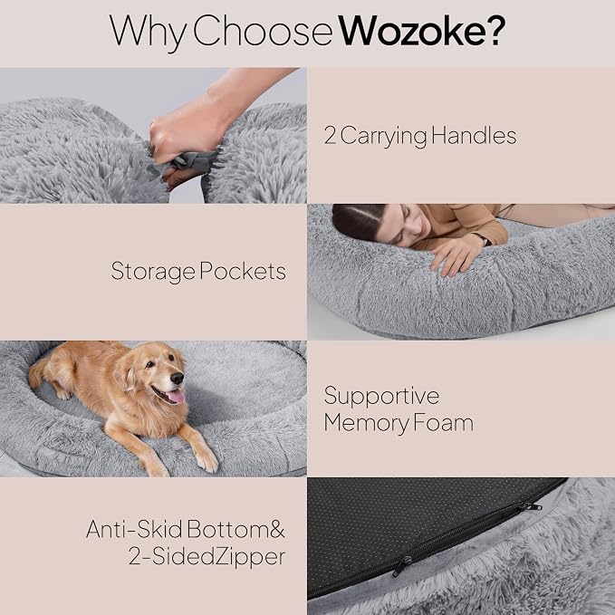 Giant Human Dog Bed for Adults and Pets, Waterproof & Machine Washable Cover - Image 4