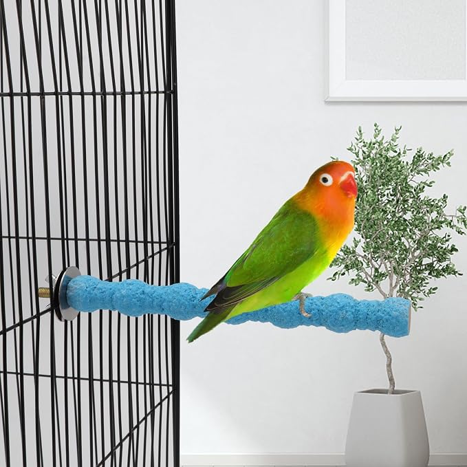 Hypeety Wood Perch Stand Paw Grinding Stick Toy Colorful Pet Bird Cage Stand - Image 7