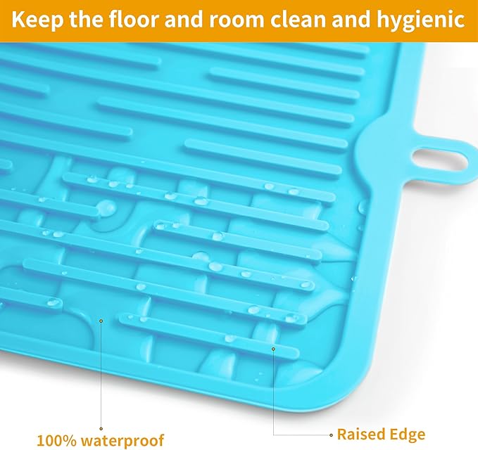 Ptlom Pet Placemat for Dog and Cat, Anti-Slip Waterproof Dogs Feeding Mat - Image 4