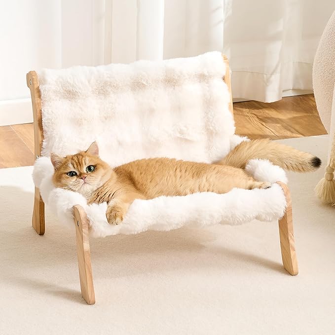 Solid Wood Cat Couch Bed for Indoor Cats, Modern Cat Sofa by Kicari