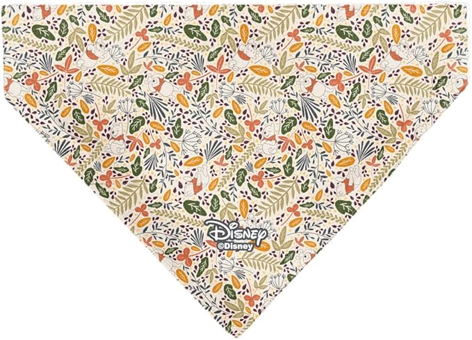 Disney Pet Bandana Winnie The Pooh Smiling Face Foliage Collage Multi Color - Image 2