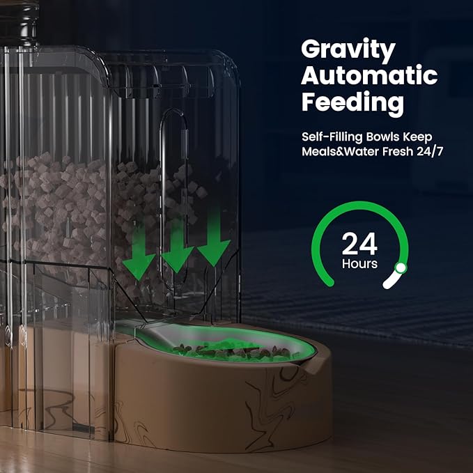 Gardner Pet Gravity Automatic 2-in-1 Pet Feeder, 0.8 Gallons*2 Cat Feeder and - Image 3