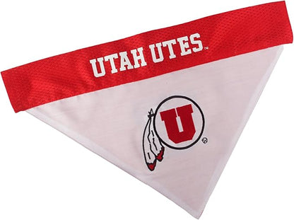 Pets First Collegiate Pet Accessories, Reversible Bandana, Utah Utes, by PETSFIRST