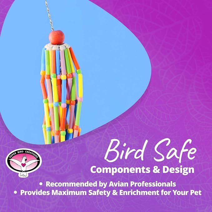 Super Bird Creations SB708 Wind Chimes Bird Toy, Medium Bird Size, 13” x 2” - Image 7