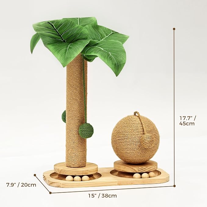 Cat Scratching Post, Wooden Cat Scratcher Toy - Image 6