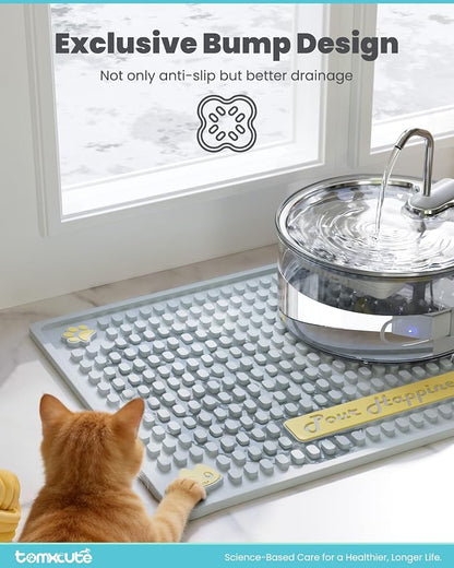 Tomxcute Extra Thick Pet Feeding Mat 19.7" x 14.2", BPA-Free Food-Grade PVC - Image 3