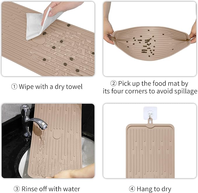 Ptlom Pet Placemat for Dog and Cat, Anti-Slip Waterproof Dogs Feeding Mat - Image 6