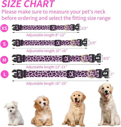 QQPETS Adjustable Soft Dog Collar: Print Flower Pink Multicolor Cute Patterns - Image 6