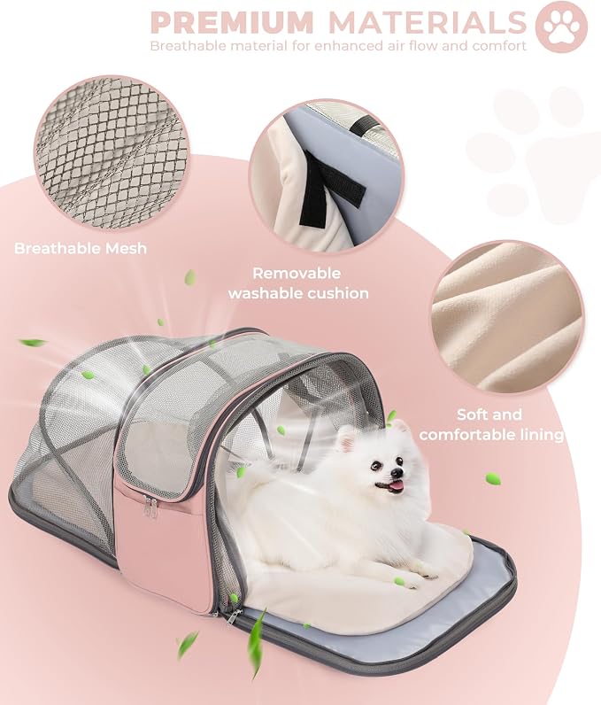 Expandable Cat & Small Dog Carrier Backpack, Soft-Sided Airline-Approved Pet - Image 4