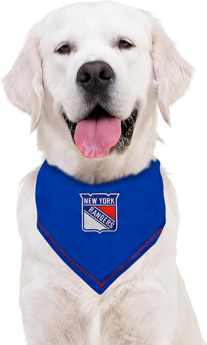 Pets First NHL New York Rangers TIE Bandana, Size Large/X-Large. Dog Bandana - Image 3