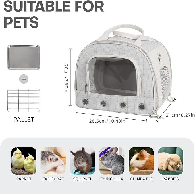 Gray Rabbit Travel Bag with Panoramic Skylight & Bottom Mesh | Odor Control - Image 2