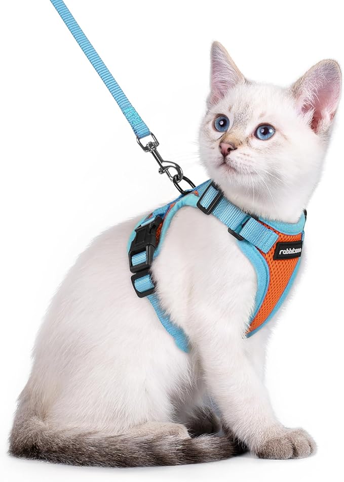 rabbitgoo Cat Harness and Leash Set, Escape Proof Soft Adjustable Vest Harnesses by rabbitgoo