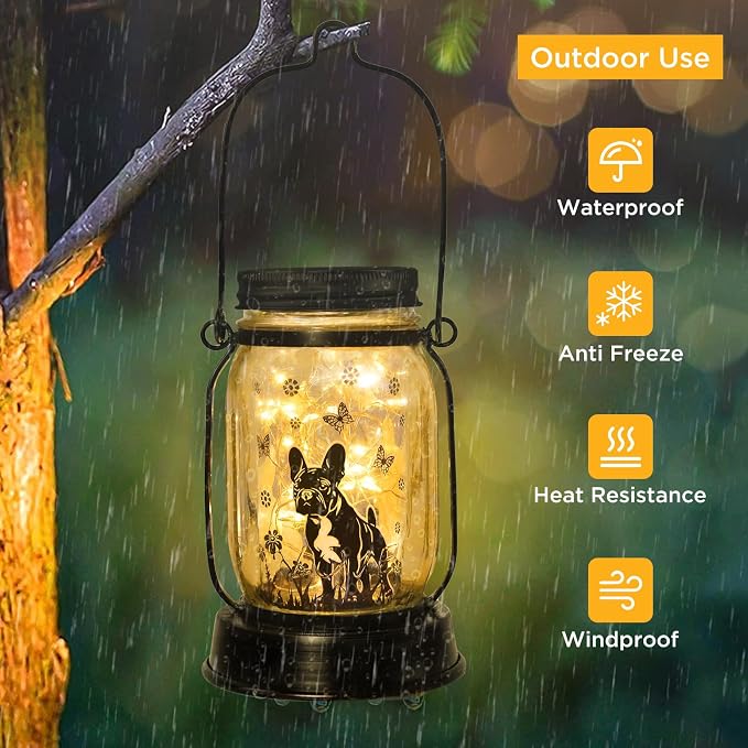 French Bulldog Frenchie Gifts for Women/Men French Bulldog Solar Lanterns Dog - Image 3