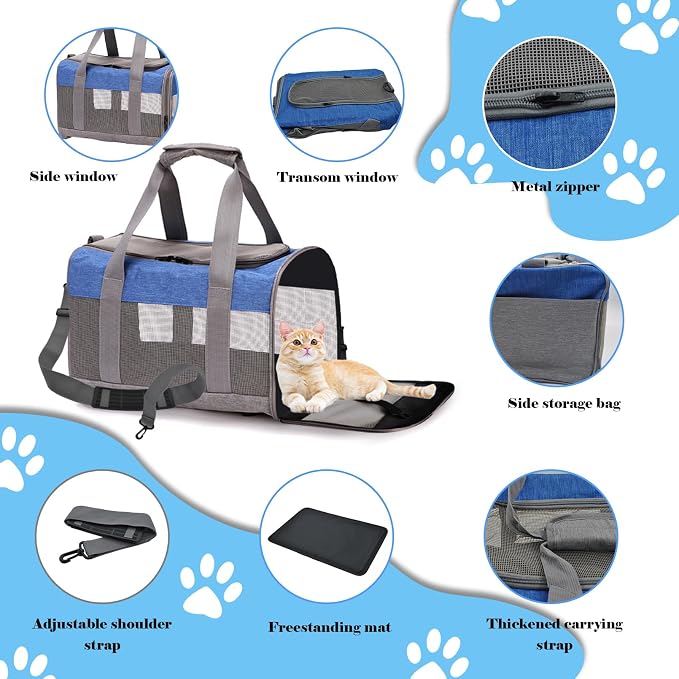 Soft Sided Pet Carrier for Cat, Airline Approved Cat Carriers Collapsible - Image 6